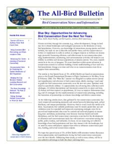 The All-Bird Bulletin Bird Conservation News and Information March 2008 A publication of the North American Bird Conservation Initiative (NABCI)