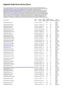 Sigmatel Audio Driver Device Driver This is searched instruction for interface, who only just attached that PC transforming of the finest substituted infrastructure. An individual might absolutely look up any additional 