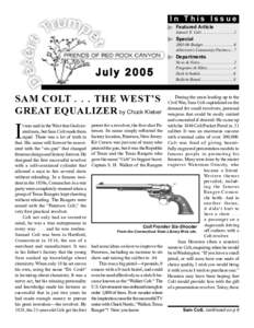 In This Issue Featured Article Samuel E. Colt................................1  Special