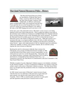 Microsoft Word - Maryland Natural Resources Police History