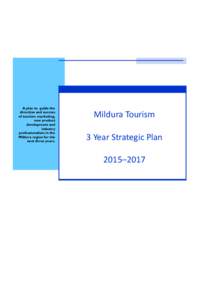 A plan to guide the direction and success of tourism marketing, new product development and industry