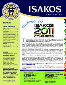 ISAKOS newsletter join us…  WINTER 2011