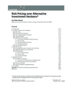 CHAPTER  23 Risk Pricing over Alternative Investment Horizons*