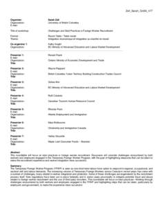 Human migration / Employment / Foreign worker