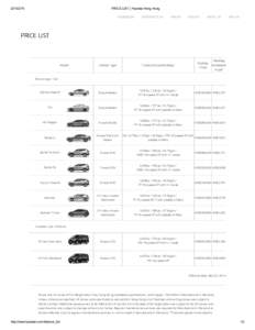 PRICE LIST | Hyundai Hong Kong SHOWROOM  EXPERIENCE US