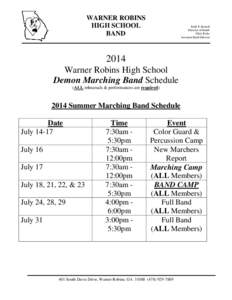 Microsoft Word[removed]WRHS Marching Band summer schedule.doc