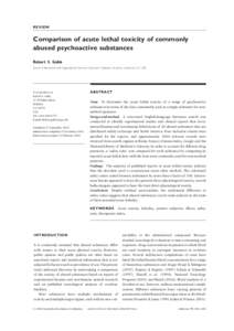 Blackwell Science, LtdOxford, UKADDAddiction0965-2140© 2004 Society for the Study of Addiction[removed]Review Comparison of acute lethal toxicity Robert S. Gable