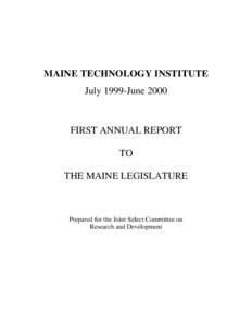 MAINE TECHNOLOGY INSTITUTE