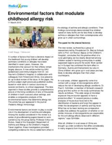 Environmental factors that modulate childhood allergy risk
