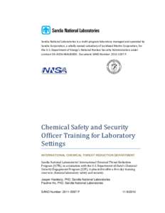 Chemical Safety and Security Officer Training for Laboratory Settings