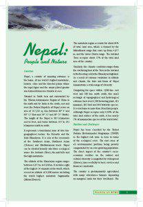 Conservation / Geography of Nepal / Environment / Travel / Conservation biology / Chitwan National Park / Ecotourism / Gandaki Zone / Gandaki River / Eight-thousanders / National Trust for Nature Conservation / Manaslu
