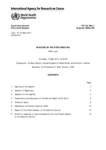 Governing Council Fifty-sixth Session GC/56/Min.1 Original: ENGLISH