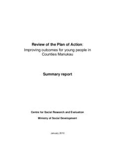 Review of the Plan of Action: Improving outcomes for young people in Counties Manukau Summary report