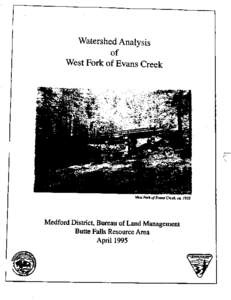 West Fork Evans Creek Watershed Analysis
