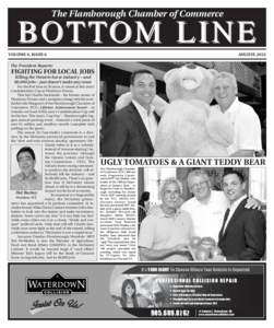 The Flamborough Chamber of Commerce  BOTTOM LINE VOLUME 9, ISSUE 6  AUGUST, 2012