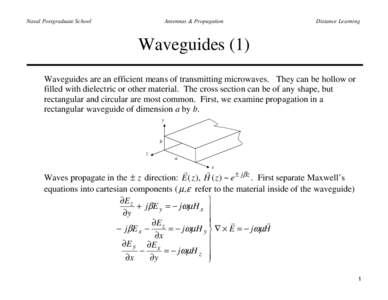 Physics / Cutoff frequency / Wave impedance / Waveguide / Transverse mode / Wave equation / Non-radiative dielectric waveguide / Leaky wave antenna / Wave mechanics / Electromagnetism / Calculus