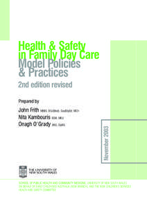 Health & Safety in Family Day Care Model Policies & Practices 2nd edition revised John Frith MBBS, BSc(Med), GradDipEd, MCH