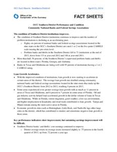 OCC Fact Sheets:  Southern District