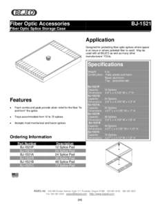 Fiber Optic Accessories  BJ-1521 Fiber Optic Splice Storage Case