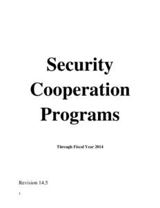 Security Cooperation Programs Through Fiscal Year[removed]Revision 14.5