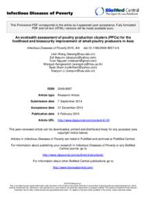 Infectious Diseases of Poverty This Provisional PDF corresponds to the article as it appeared upon acceptance. Fully formatted PDF and full text (HTML) versions will be made available soon. An ecohealth assessment of pou