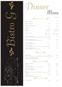 Bistro G  Dinner Menu Non Members