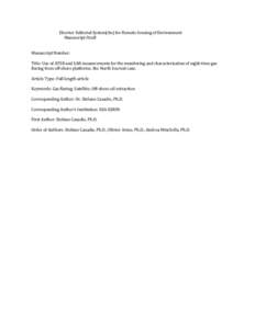 Elsevier Editorial System(tm) for Remote Sensing of Environment Manuscript Draft Manuscript Number: Title: Use of ATSR and SAR measurements for the monitoring and characterisation of night-time gas flaring from off-shore