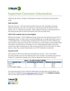 Important Consumer Information