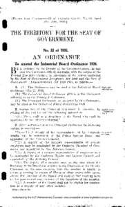 [Extract from Commonwealth of Australia (lazette, Xo. 60, dated 23rd July, [removed]THE TERRITORY FOR THE SEAT OF GOVERNMENT. No. 32 of 1936.