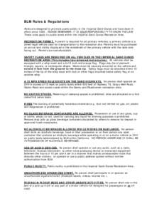 BLM Rules & Regulations