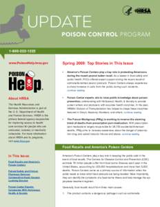 Spring Newsletter 2009: Poison Control Program Update