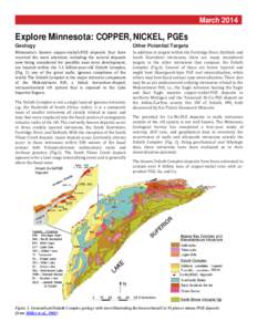 Ore / Nickel / Natural Resources Research Institute / Mineral exploration / Platinum group / Duluth Complex / Pentlandite / Kambalda type komatiitic nickel ore deposits / Economic geology / Geology / Chemistry