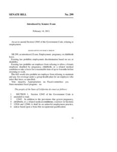 SENATE BILL  No. 299 Introduced by Senator Evans February 14, 2011