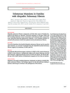 Pneumonia / Molecular biology / Non-coding RNA / Telomerase RNA component / Telomerase / Dyskeratosis congenita / Haploinsufficiency / Telomere / Anticipation / Biology / Genetics / Gerontology