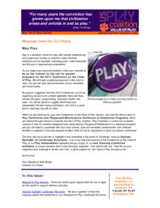 US Play Coalition: May Newsletter