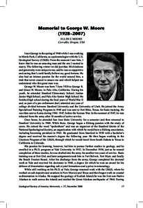 Memorial to George W. Moore (1928–2007) ELLEN J. MOORE Corvallis, Oregon, USA  I met George in the spring of 1960 while I was working