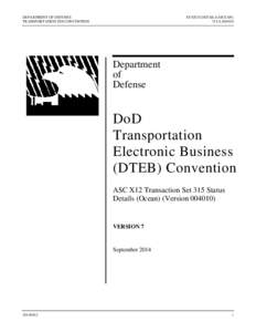 DEPARTMENT OF DEFENSE TRANSPORTATION EDI CONVENTION STATUS DETAILS (OCEAN[removed]A[removed]