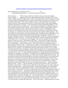 Southern Campaigns American Revolution Pension Statements & Rosters Pension Application of James Harris S31726 VA Transcribed and annotated by C. Leon Harris. Revised 23 Aug[removed]State of Georgia } On this twenty sevent