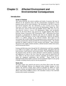 Long-term Lease of Ground Water Rights EA  Chapter 3: Affected Environment and Environmental Consequences