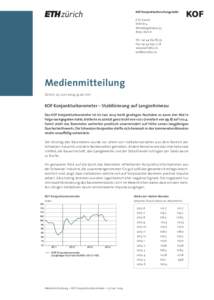 KOF Konjunkturforschungsstelle ETH Zürich WEH D 4 Weinbergstrasse[removed]Zürich Tel. +[removed]