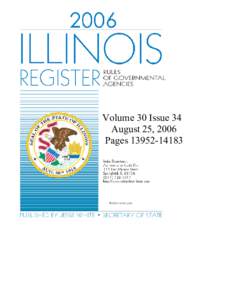 Volume 30 Issue 34 August 25, 2006 Pages[removed] TABLE OF CONTENTS August 25, 2006 Volume 30, Issue 34