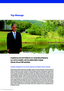 Top Message  Tatsuo Higuchi President and Representative Director, CEO Otsuka Holdings Co., Ltd.