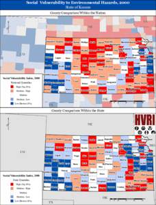 Social Vulnerability to Environmental Hazards, 2000 State of Kansas County Comparison Within the Nation 