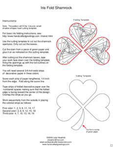 Iris Fold Shamrock  Folding Template Instructions: