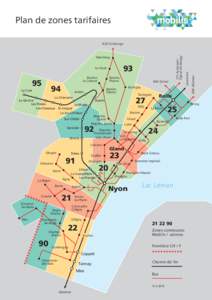 Plan de zones tarifaires  Bassins, la Colonie  95