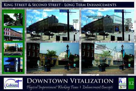 King Street & Second Street - Long Term Enhancements Precedent Images Existing Condition - King Street & Second Street Intersection  Enhanced Condition - King Street & Second Street Intersection