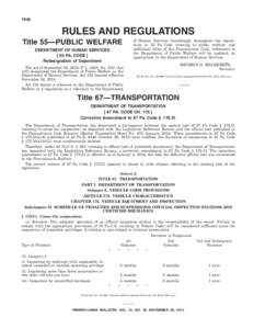 7442  RULES AND REGULATIONS Title 55—PUBLIC WELFARE  of Human Services. Accordingly, throughout the regulations in 55 Pa. Code (relating to public welfare) and