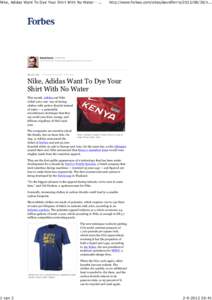 Nike, Adidas Want To Dye Your Shirt With No Water - Forbes