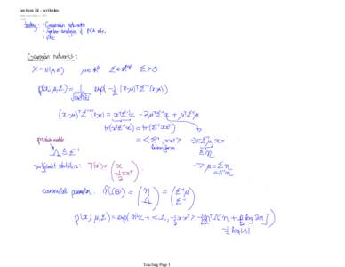 Lecture 24 - scribbles Friday, December 1, :56 Teaching Page 1