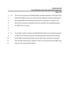 SR‐PUB‐NLH‐027  Rate Stabilization Plan Rules and Refunds Application  Page 1 of 1  1   Q. 